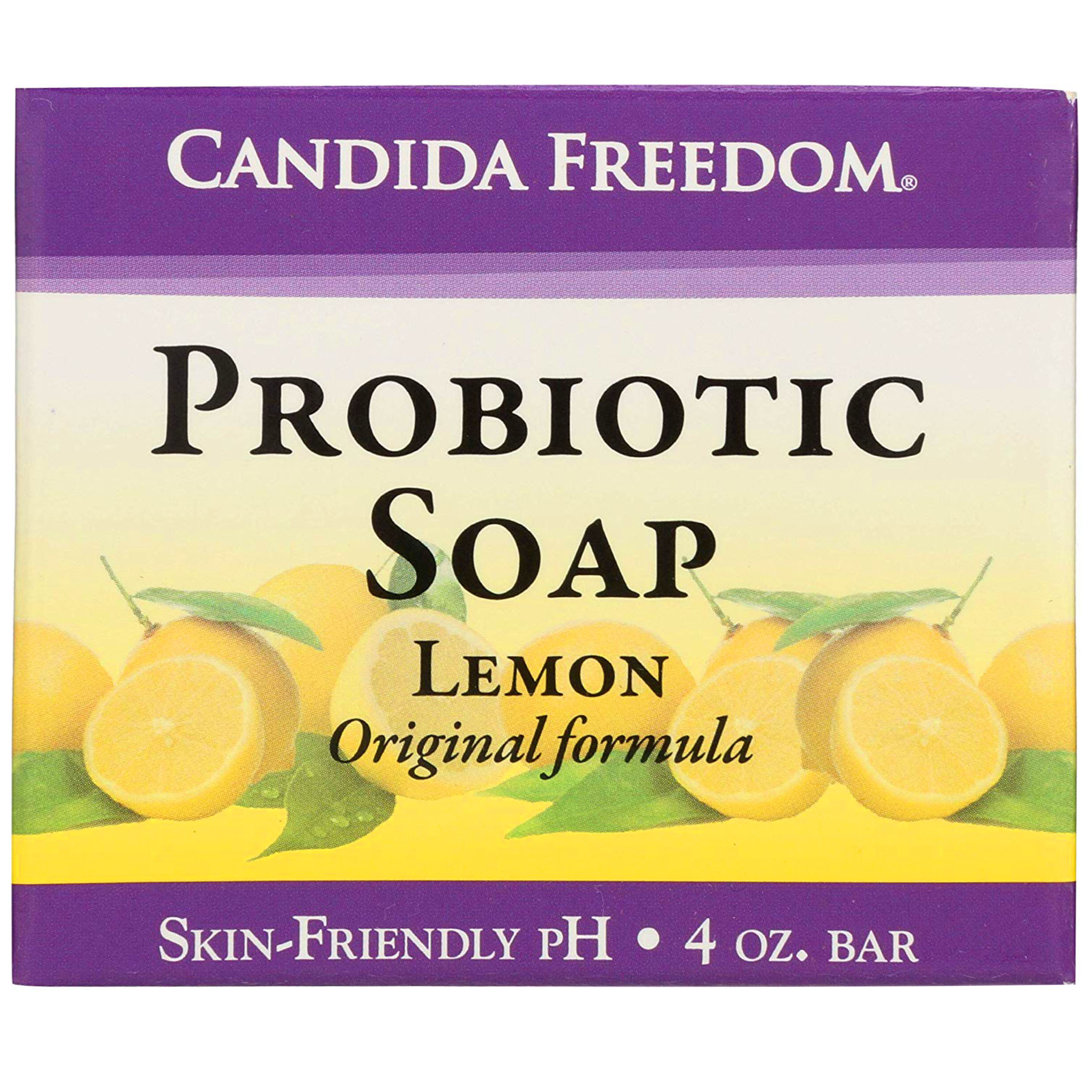 Candida Freedom Probiotic Soap 4 OZ Bar Lemon (Original) Candida